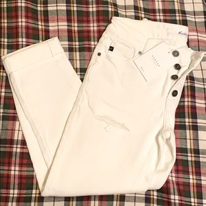KANCAN WHITE MIDRISE DISTRESSED SKINNY 3/25